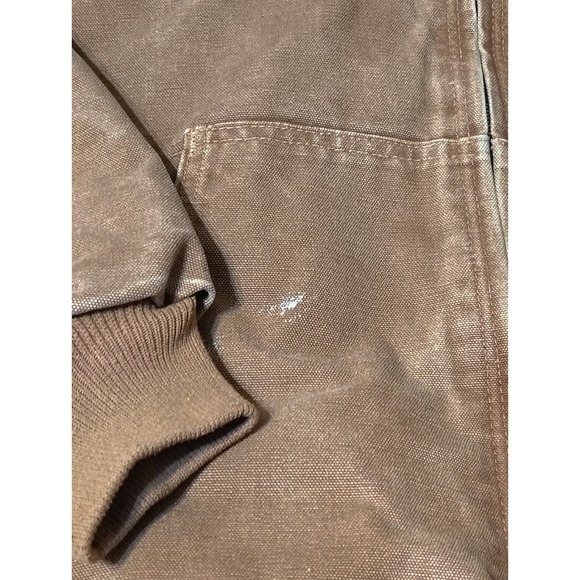 Carhartt Active Jacket Mens Brown Cotton Duck Canvas Insulated Hooded Work Coat - Picture 3 of 13